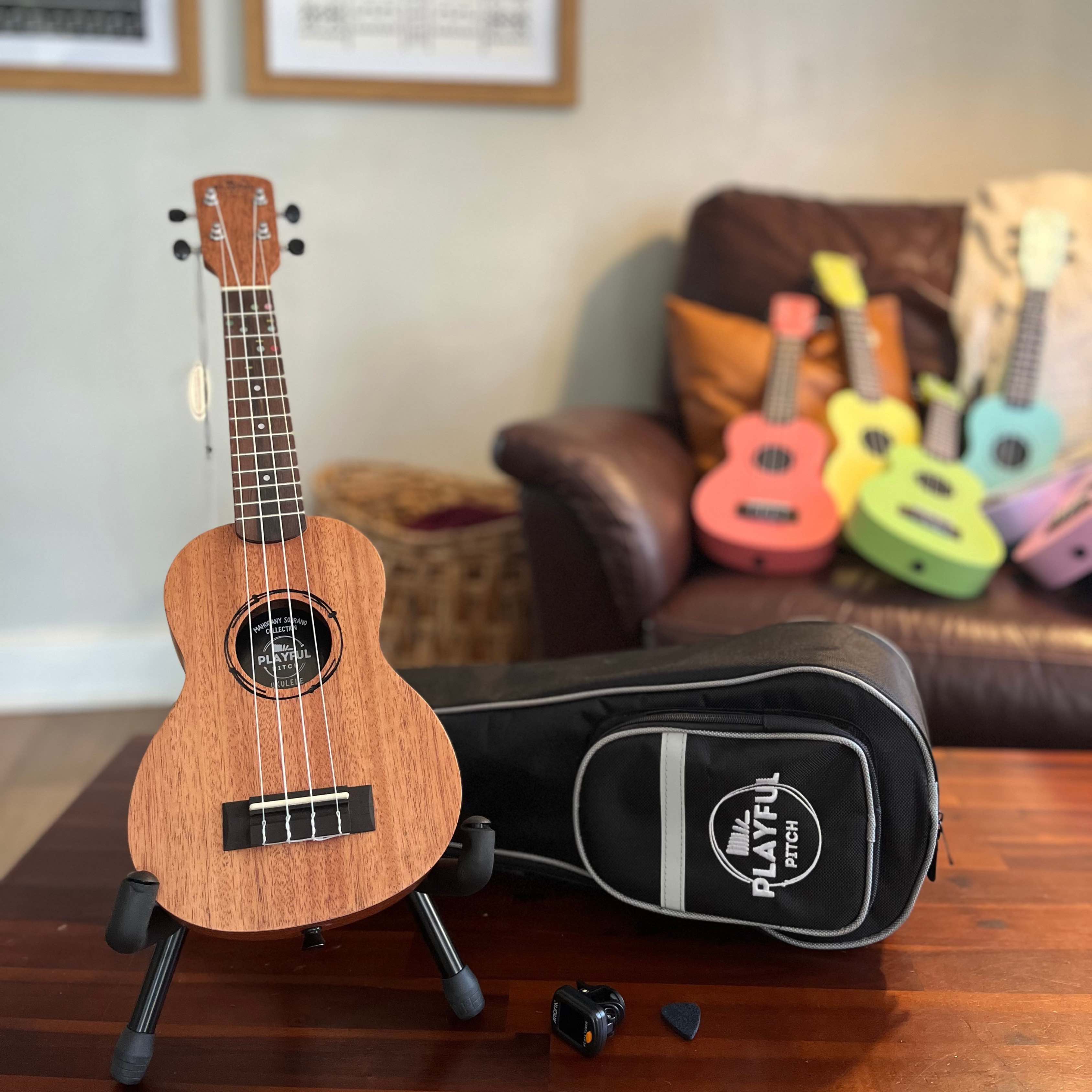 Mahogany Soprano Ukulele Bundle