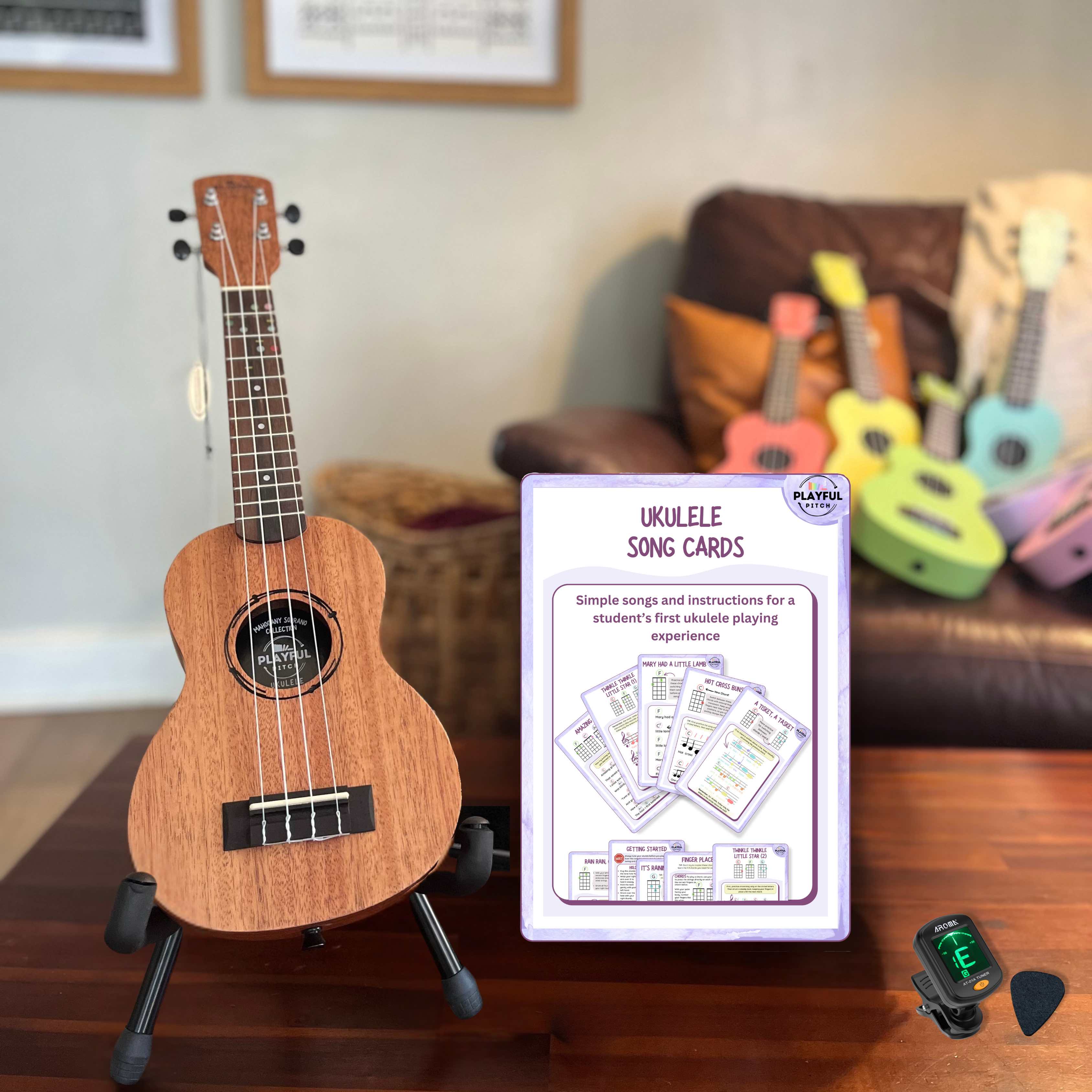 Mahogany Soprano Ukulele Set