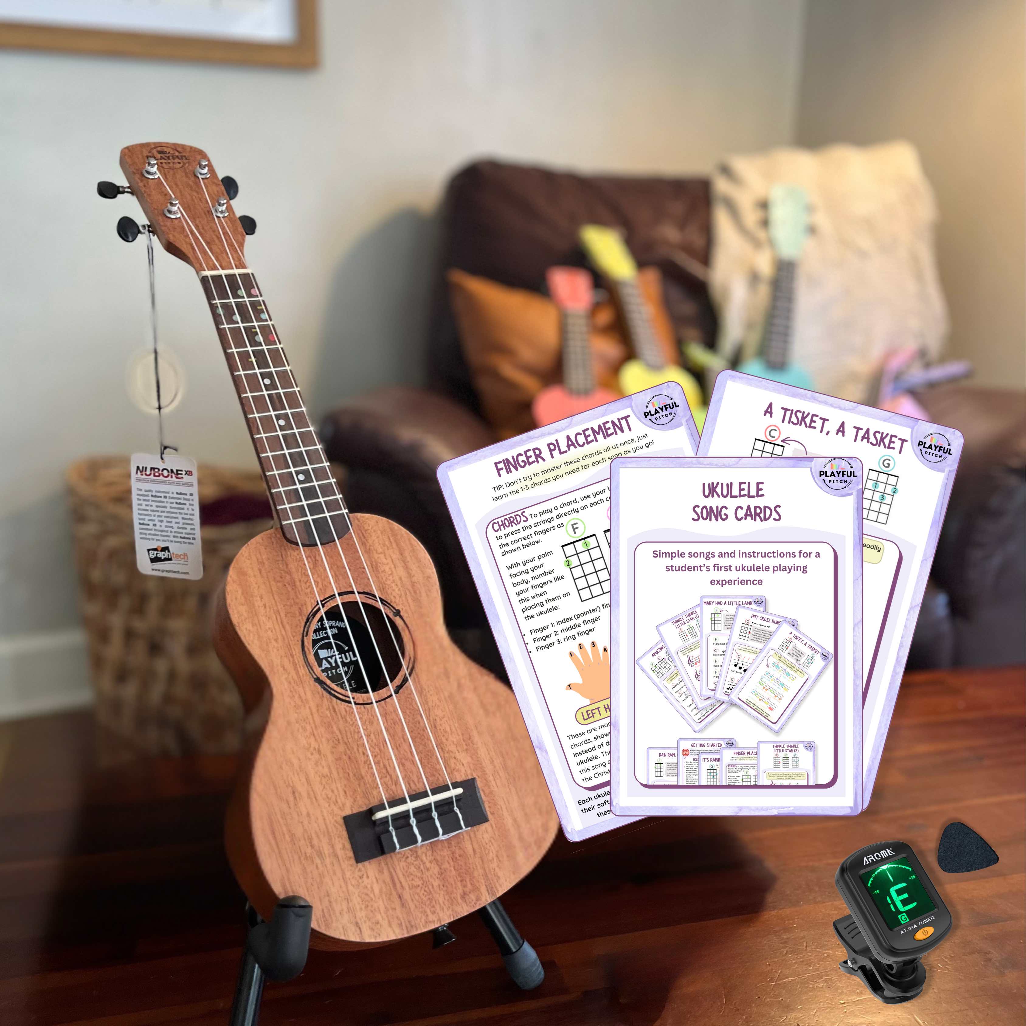 Mahogany Soprano Ukulele Set