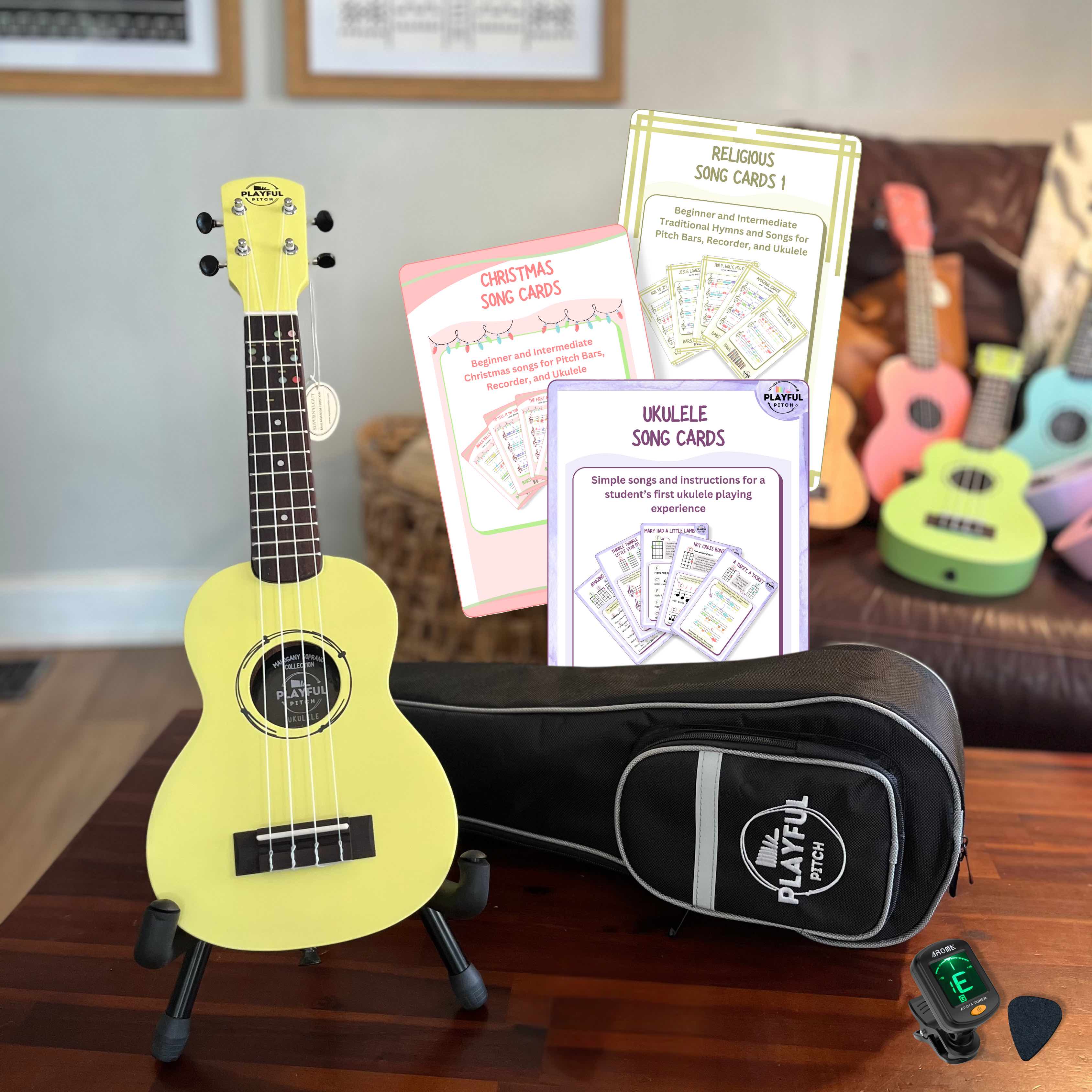 Yellow Soprano Ukulele Bundle