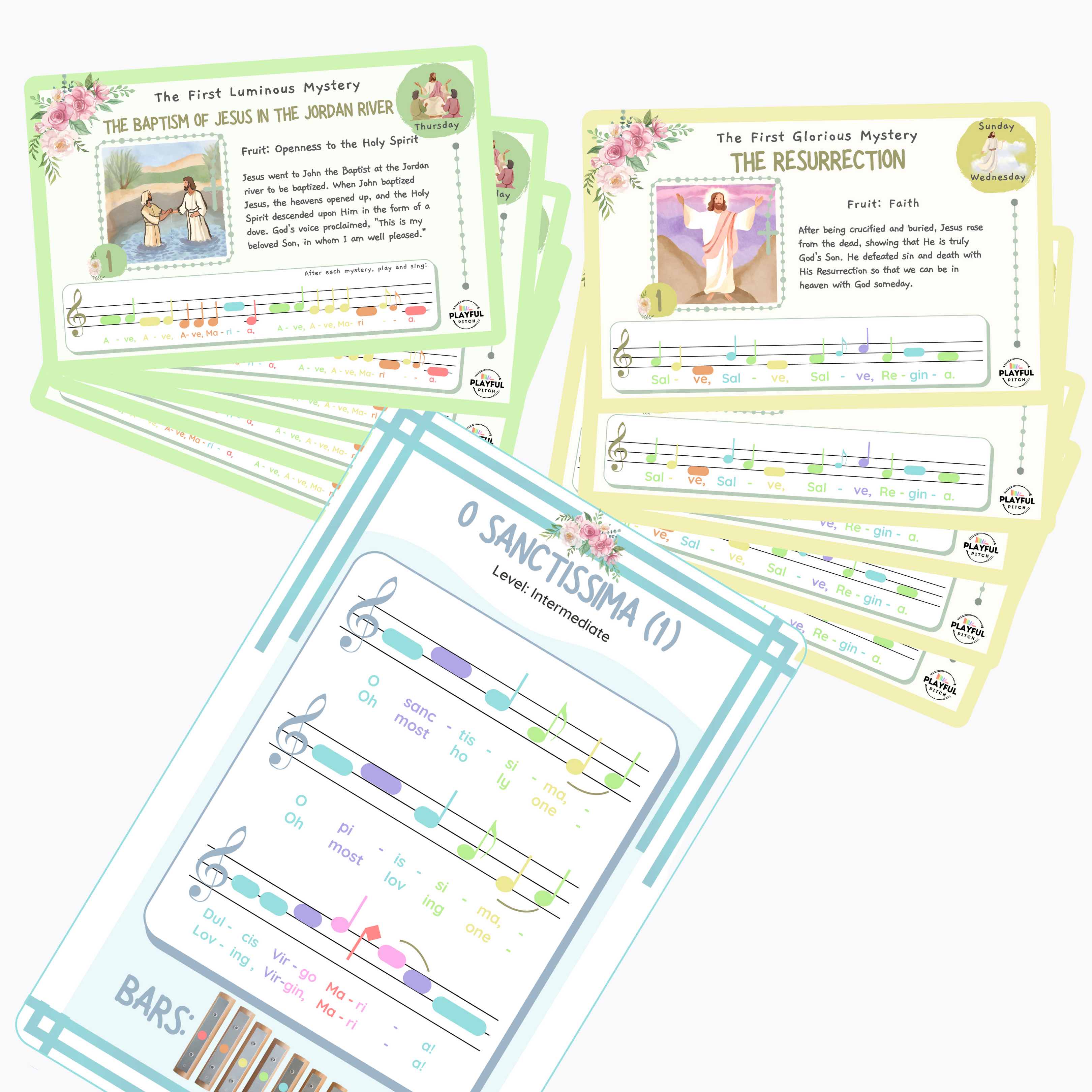 Musical Rosary Guide Cards (