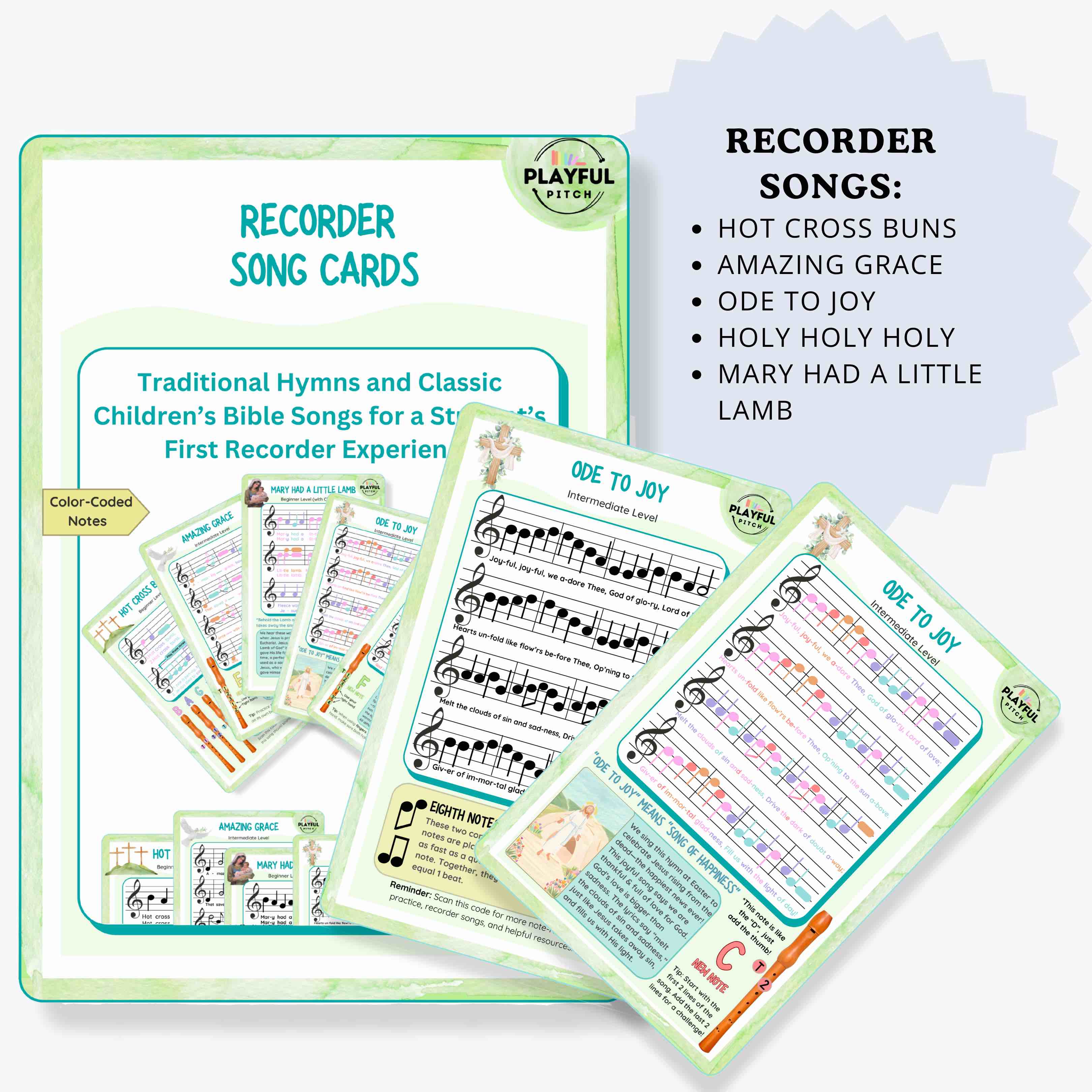 Recorder Song Cards + Catholic Music Curriculum