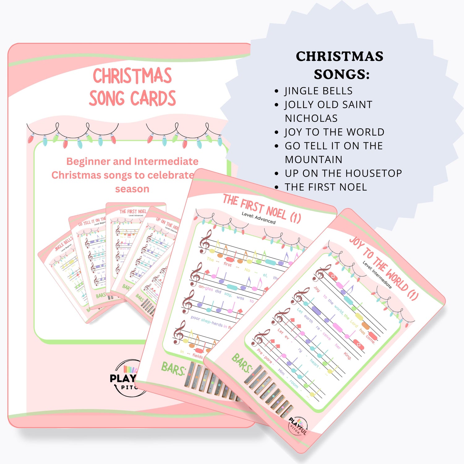 Christmas Song Cards | 6 Songs