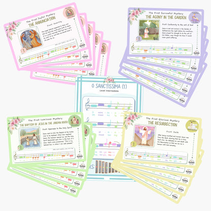 Musical Rosary Guide Cards | All 20 Mysteries