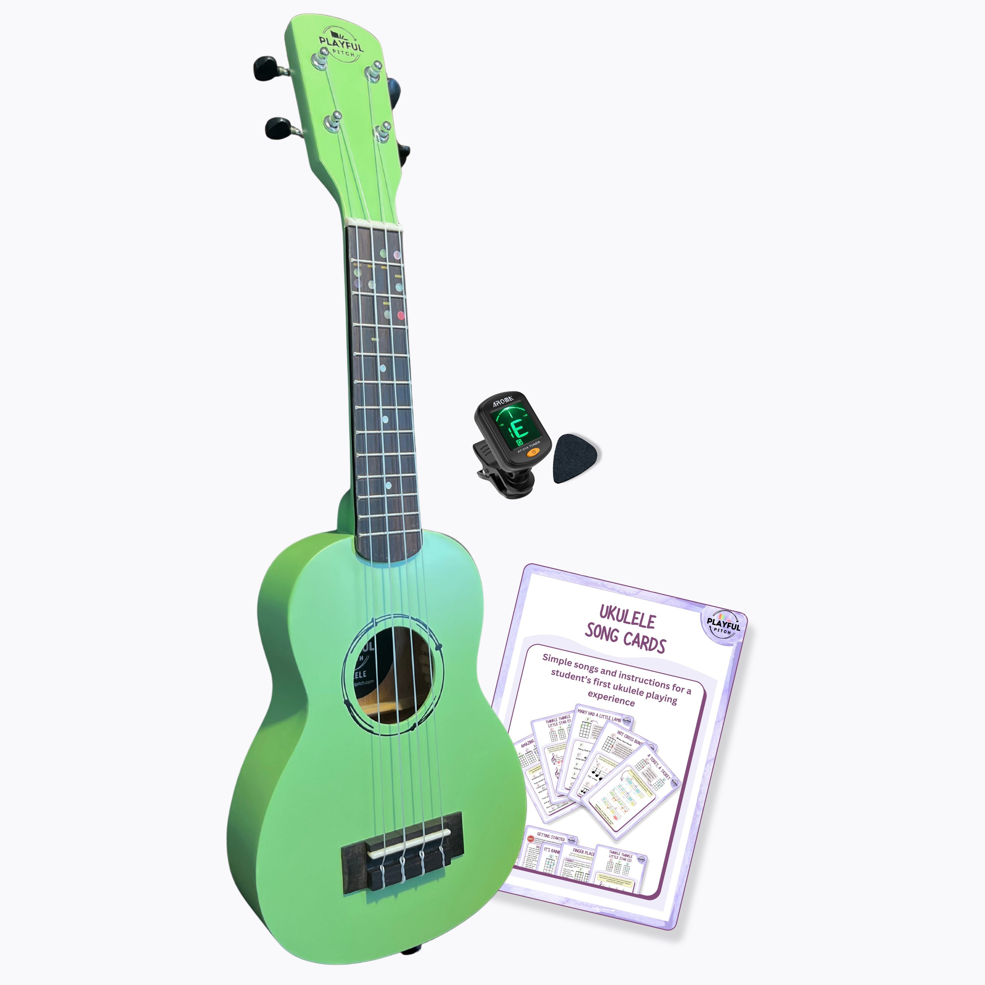 Green Soprano Ukulele Set