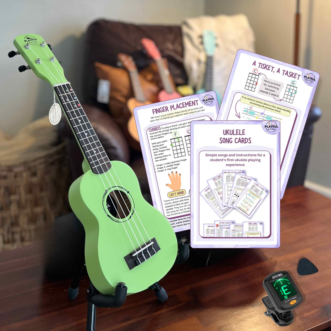 Green Soprano Ukulele Set