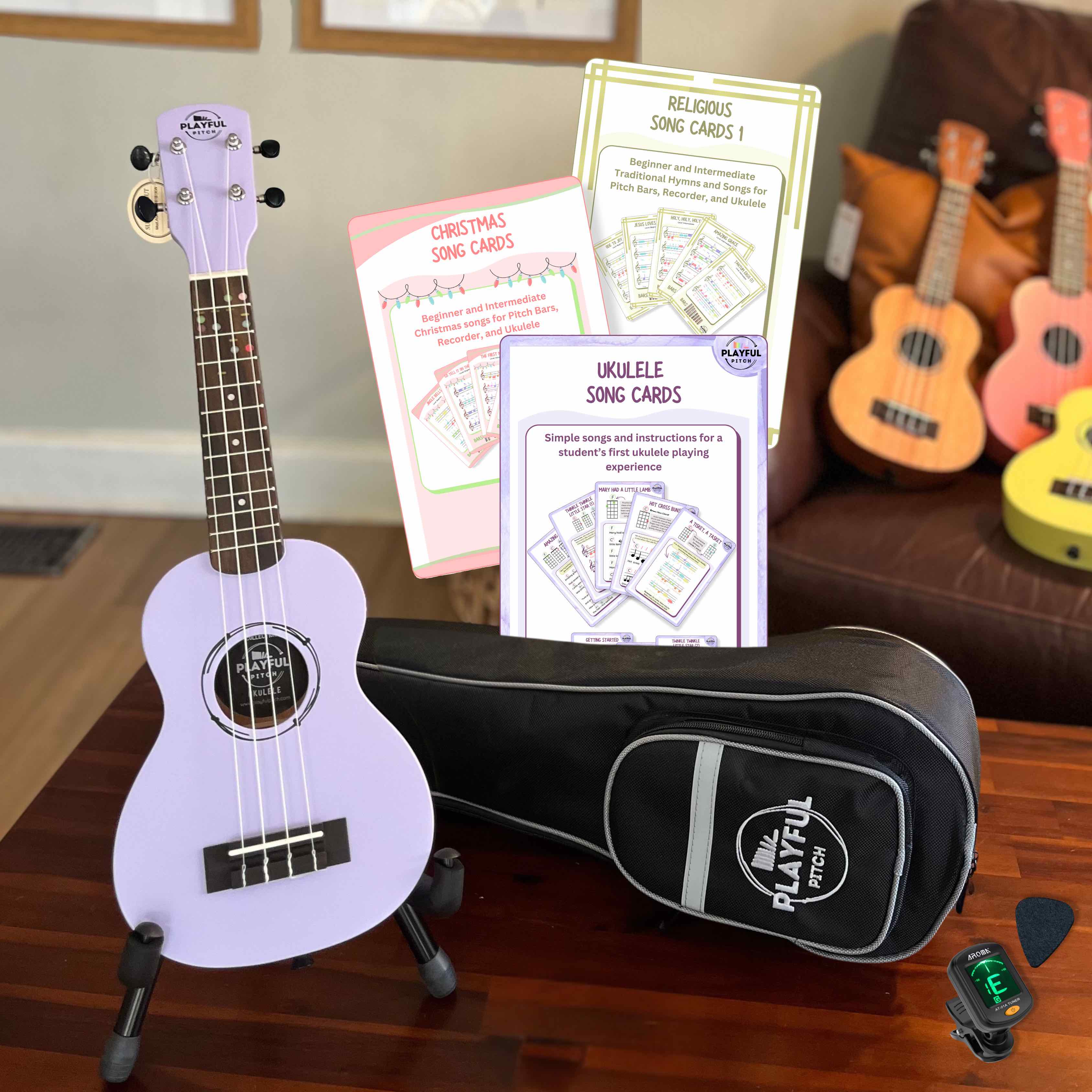 Purple Soprano Ukulele Bundle – Playful Pitch