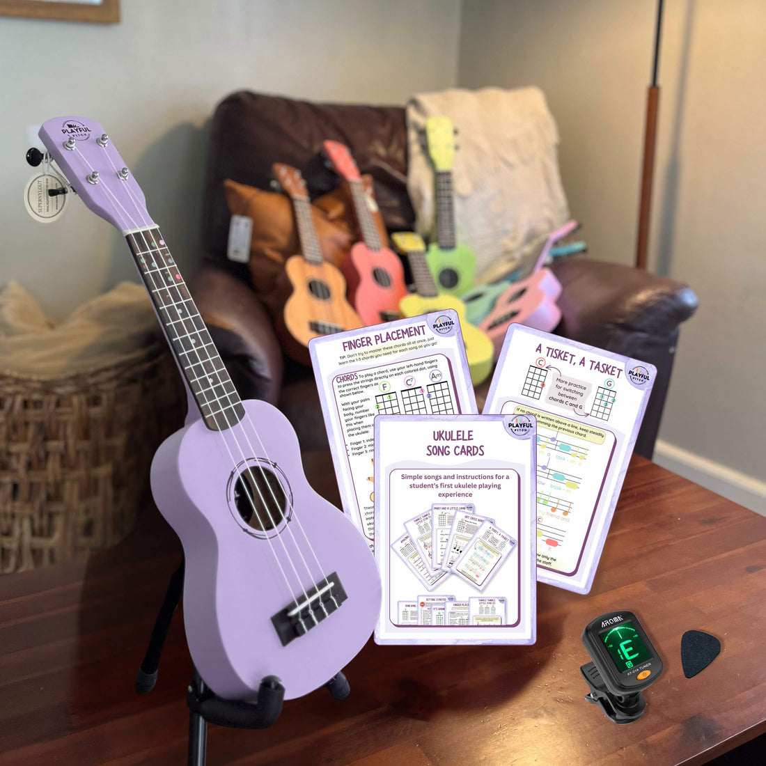 Purple Soprano Ukulele Set