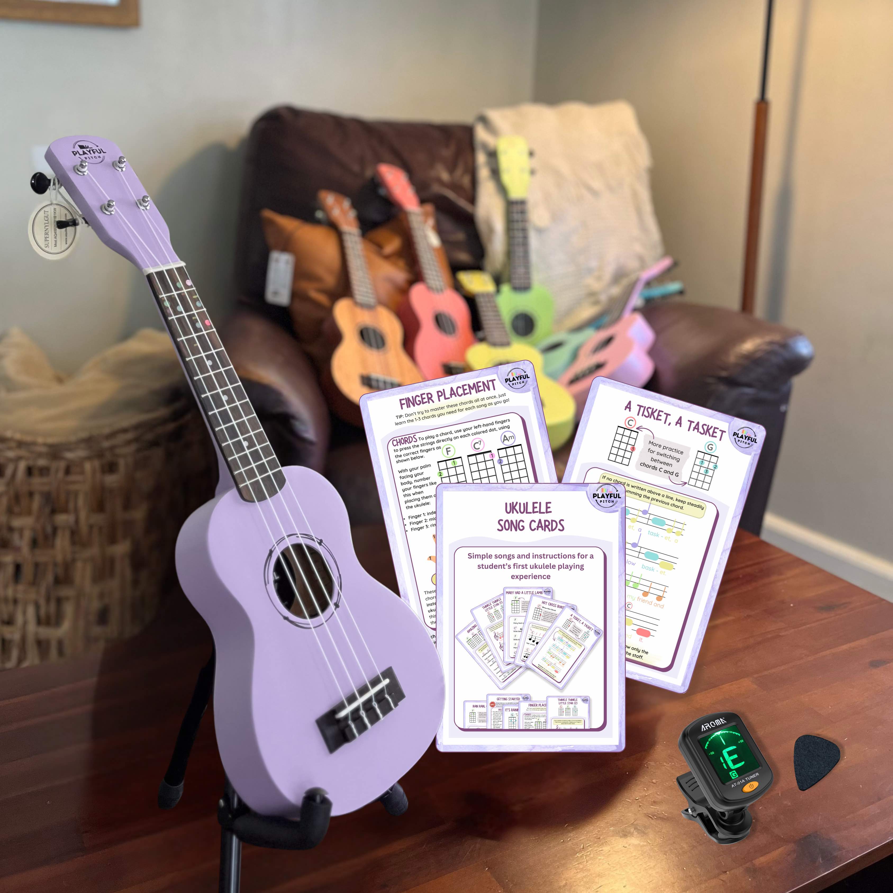 Purple Soprano Ukulele Set