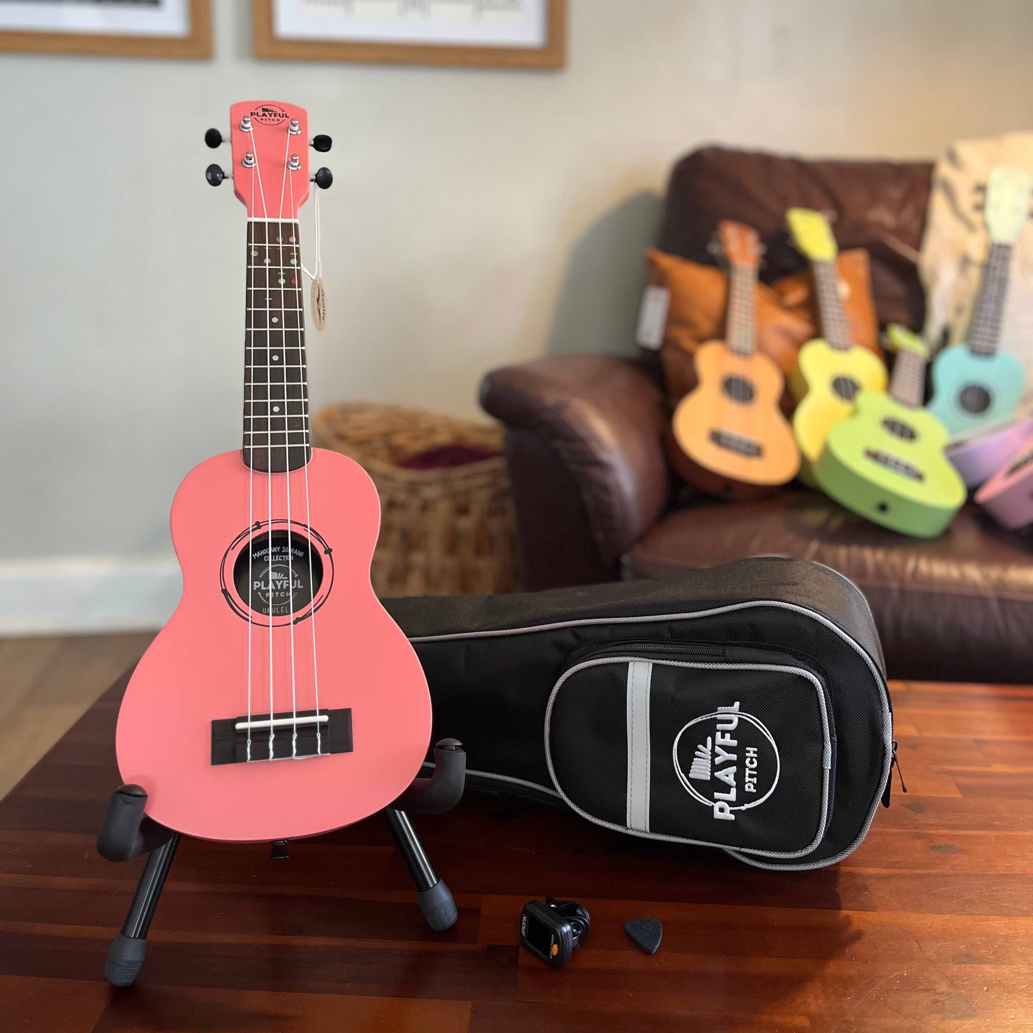 Red Soprano Ukulele Bundle