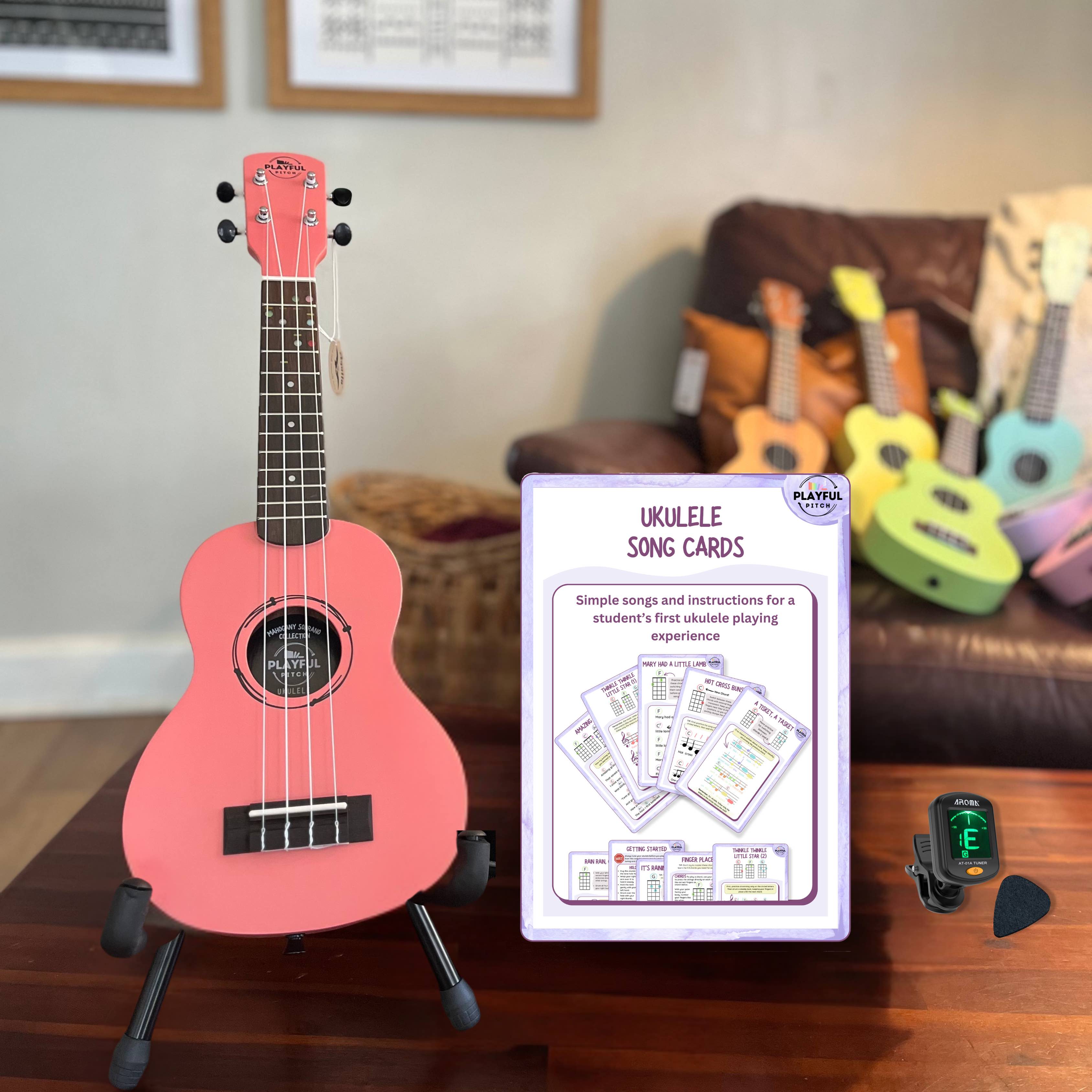 Red Soprano Ukulele Set