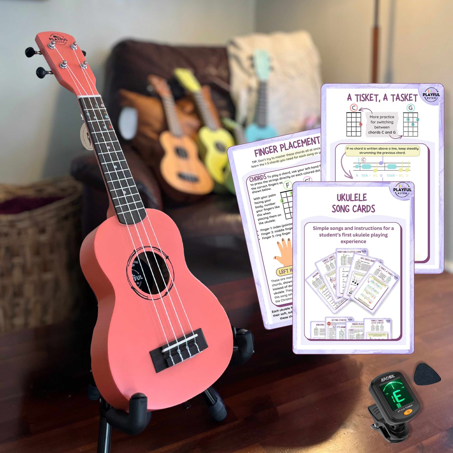 Red Soprano Ukulele Set