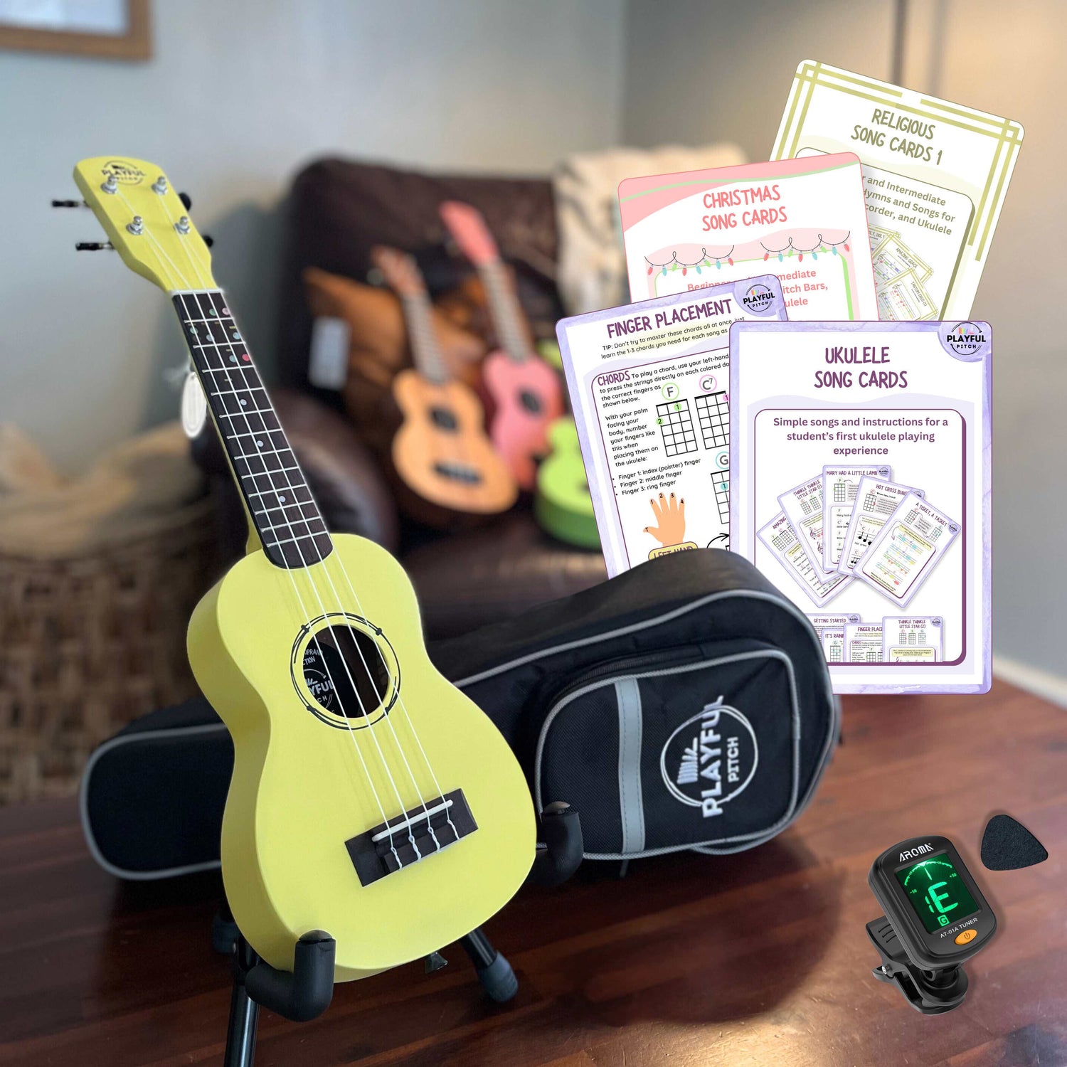 Yellow Soprano Ukulele Bundle