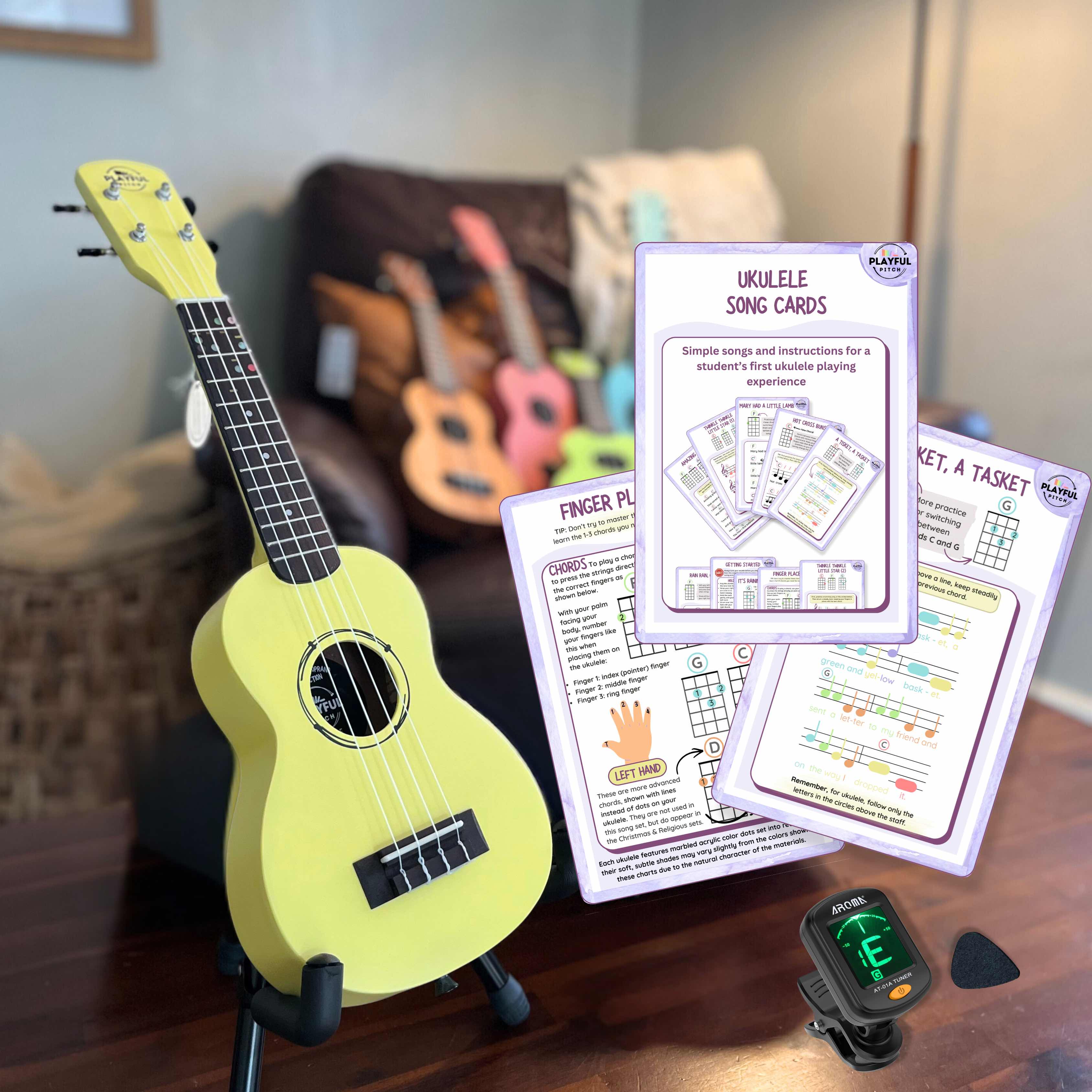 Yellow Soprano Ukulele Set