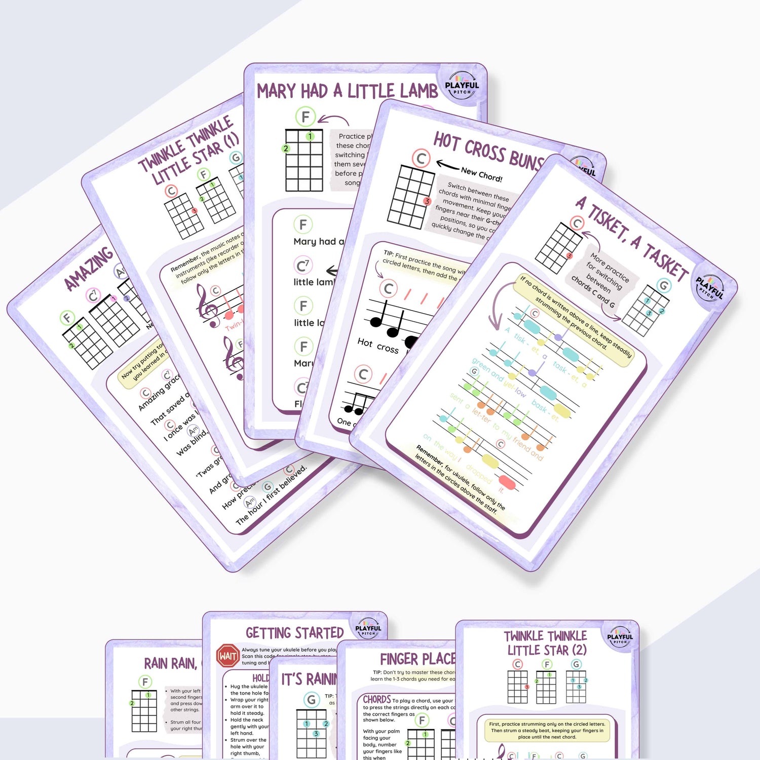 Ukulele Song Cards + Play-Along Videos