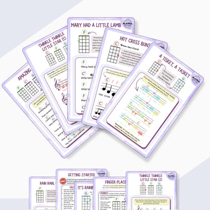Ukulele Song Cards + Play-Along Videos