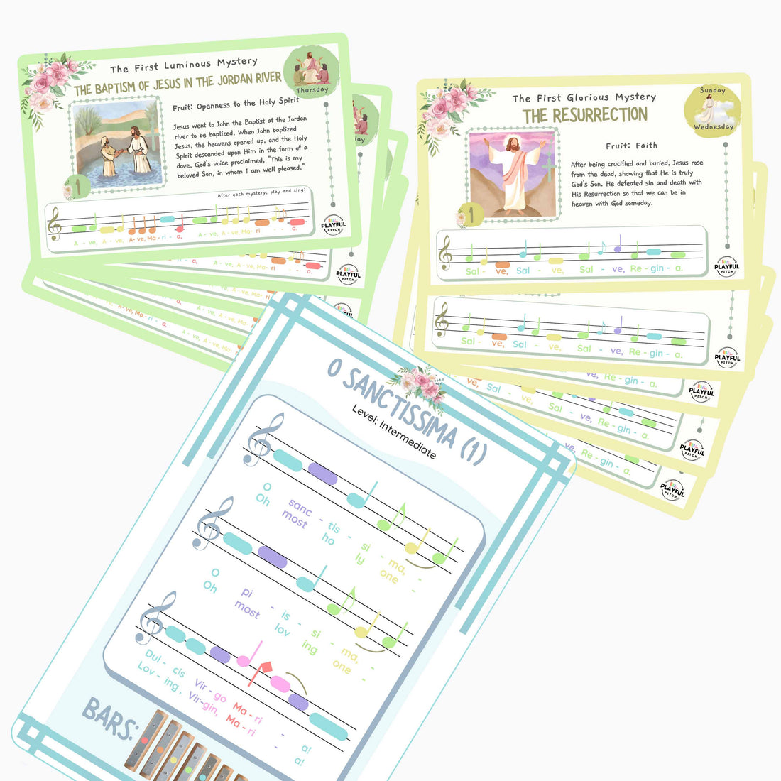 Musical Rosary Guide Cards (