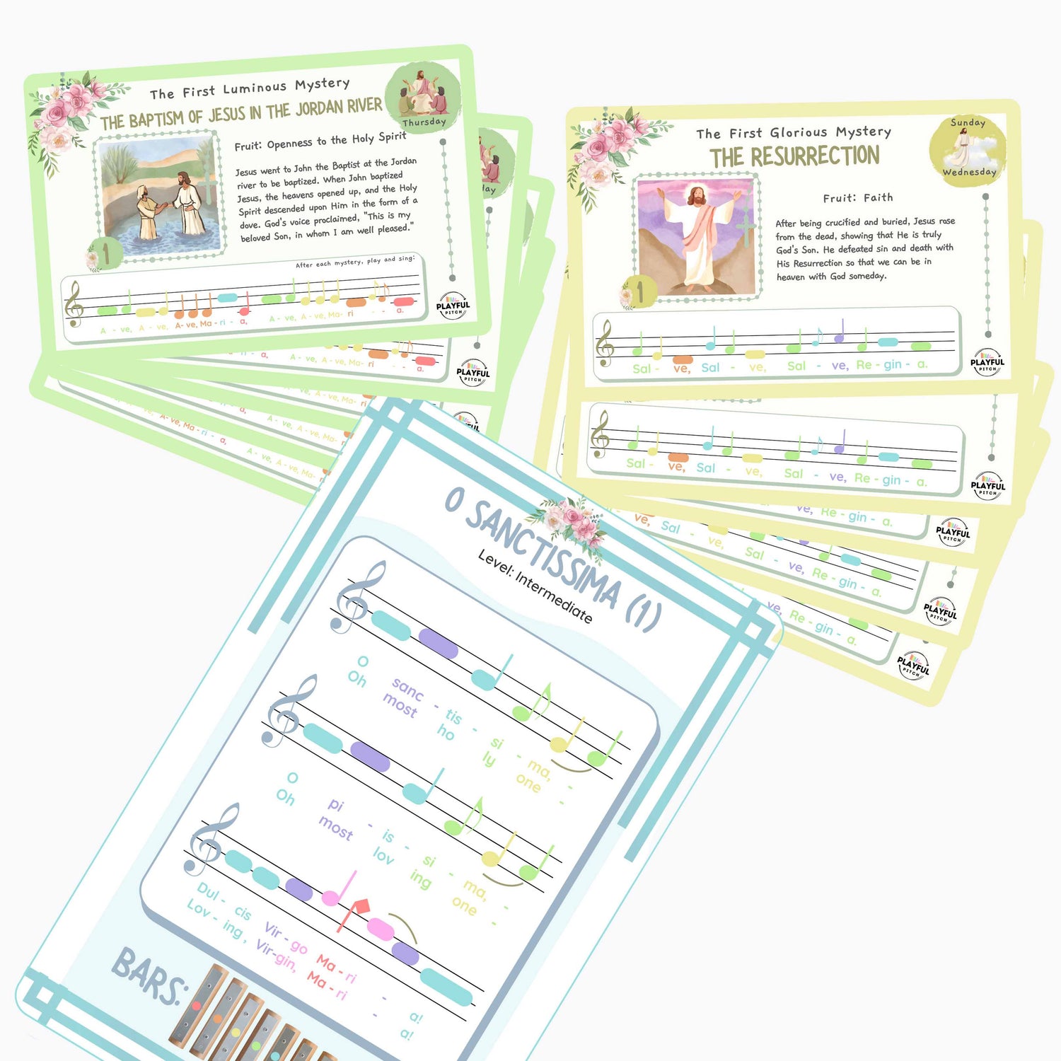 Musical Rosary Guide Cards (