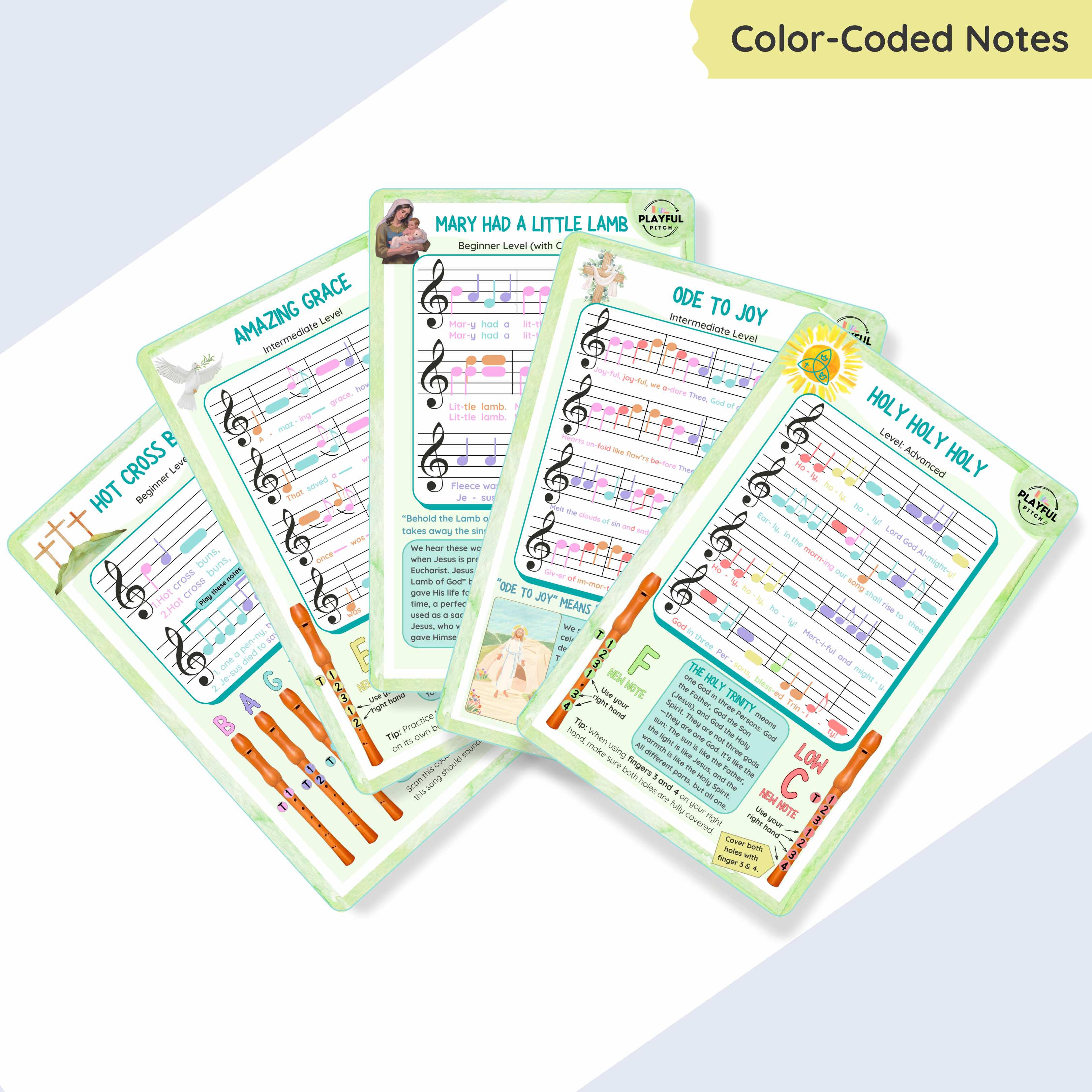 Recorder Song Cards + Catholic Music Curriculum