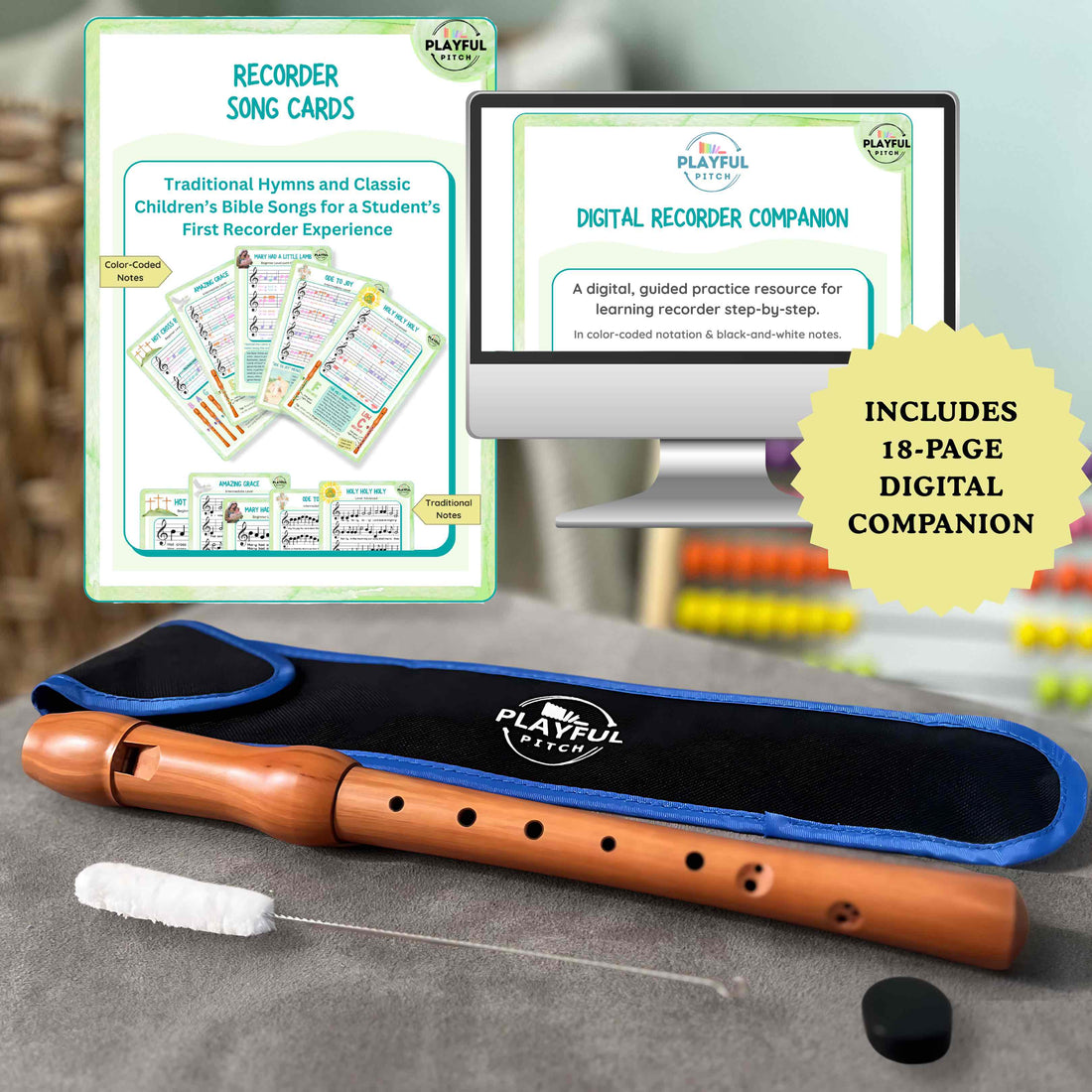 Wooden Recorder Learning Set